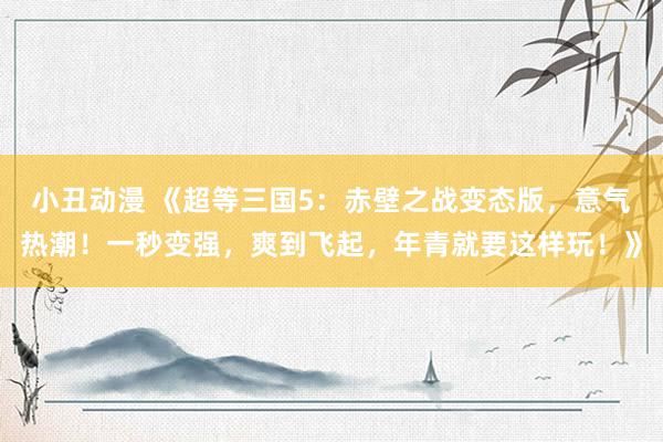 小丑动漫 《超等三国5：赤壁之战变态版，意气热潮！一秒变强，爽到飞起，年青就要这样玩！》