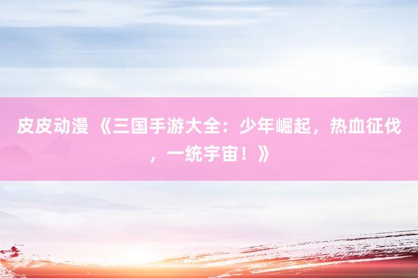 皮皮动漫 《三国手游大全：少年崛起，热血征伐，一统宇宙！》