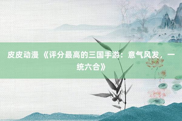皮皮动漫 《评分最高的三国手游：意气风发，一统六合》