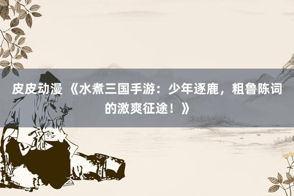 皮皮动漫 《水煮三国手游：少年逐鹿，粗鲁陈词的激爽征途！》
