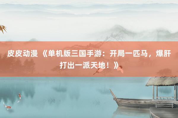 皮皮动漫 《单机版三国手游：开局一匹马，爆肝打出一派天地！》