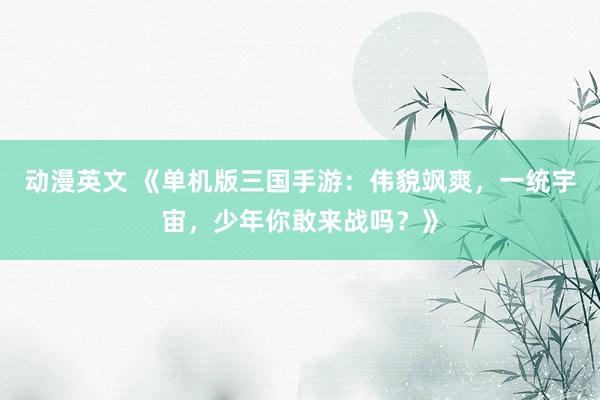 动漫英文 《单机版三国手游：伟貌飒爽，一统宇宙，少年你敢来战吗？》